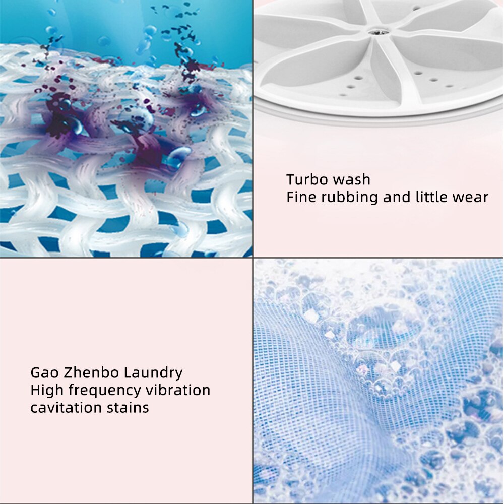 Elektrische Automatische Waschmaschine Fass Typ USB Ladung Tragbare Mini Haushalt Unterlegscheibe Mit Austrocknung Funktion Reise Reise