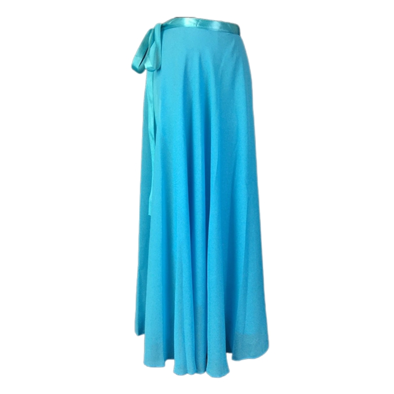 Lange Tanzröcke für Damen, Chiffon-Wickelrock, Mädchen, asymmetrischer Ballett-Wickelrock: Gold
