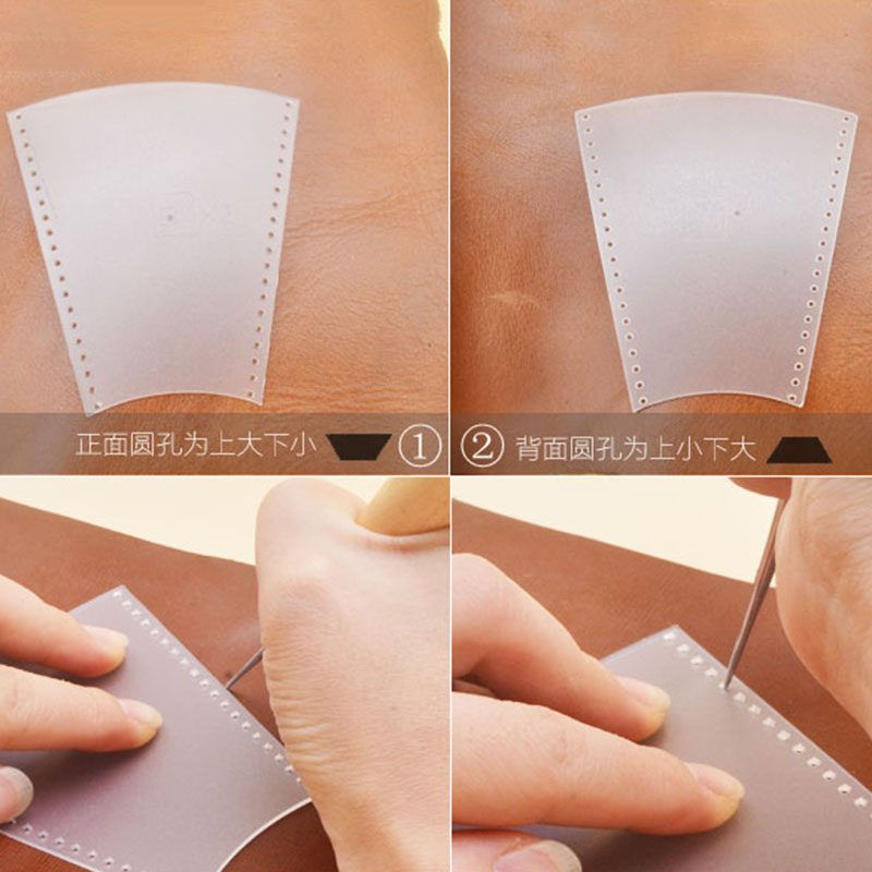 1Set DIY Folded Leather Keyring PVC Template Leather Drawing Handmade Craft Cutting Sewing Pattern Stencil
