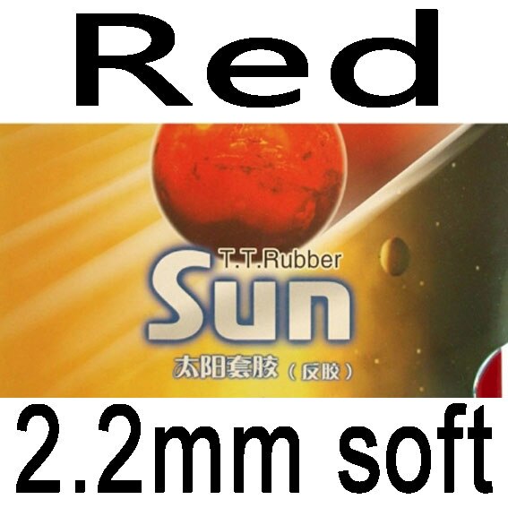 Bordtennis Gummi YINHE Sun Factory Tuned Pips-In med Svamp: Rød 2.2mm myk