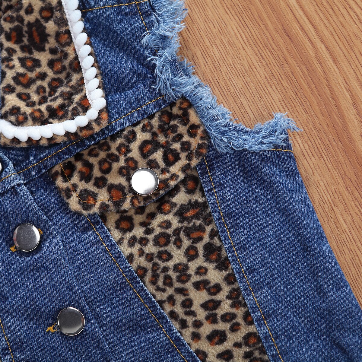 1-6Y conjuntos de ropa de leopardo para bebés y niñas de Chaleco de una sola botonadura sin mangas abrigo Tops pantalones cortos 2 uds