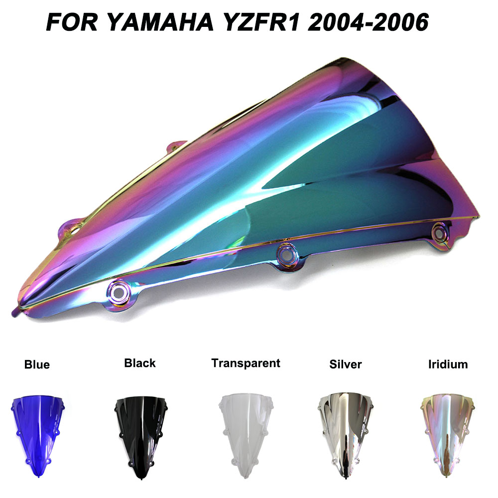 ABS Windscreen For Yamaha YZF-R1 YZF R1 2004 2005 2006 Double Bubble Motorcycle Windshield Iridium Wind Deflectors