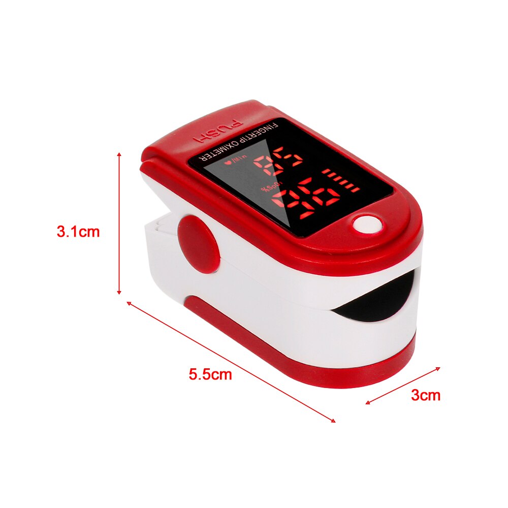 Portable Blood Oxygen Finger Pulse Digital Fingertip Oximeter Oxygen Saturation Meter Finger Monitor Oximetro + thermometer: H33123R