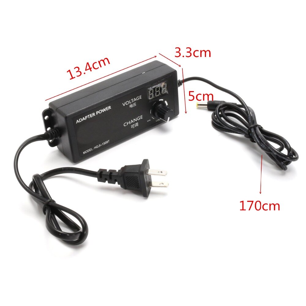 Ac/Dc Verstelbare Power Adapter Supply 4-24V 2.5A 60W Speed Control Volt Display Eu/us Plug