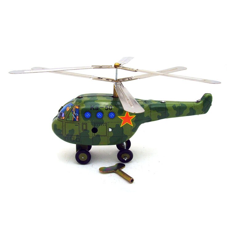 MS465 tin KA-50 wind up helicopter retro speelgoed karakter props ijzeren speelgoed