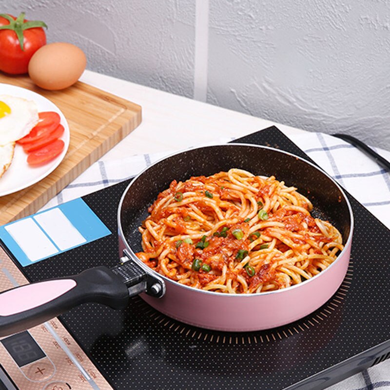 18CM Nonstick Pan Non-Stick Cookware Frying Pan Saucepan Small Fried Eggs Pot General Use for Gas and Induction Cooker Pink