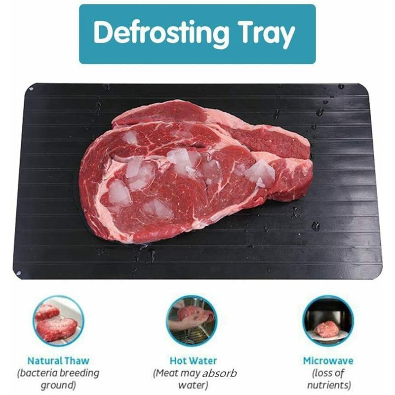 Fast Defrosting Tray Thaw Rectangle Frozen Food Meat Fruit Quick Defrost Plate Board Pad Clean Practical Kitchen Tool