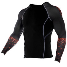 Youyedian mænds cykling baselag lange ærmer fitness t-shirt hurtigtørrende strømpebukser cykel sport print top bluse #y20