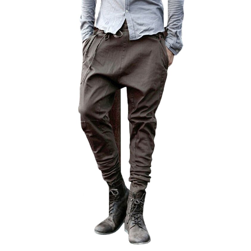 Casual Mannen Harembroek Herfst Lente Losse Broek Broek Katoen Blend Lange Broek Koord Sjerpen Mannelijke Broek 733342