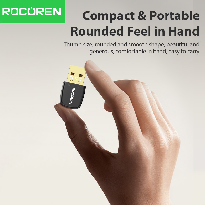 Rocoren Bluetooth Adapter USB Bluetooth 5.4 for PC Dongle Adaptador Wireless Mouse Keyborad Music Audio Receiver USB Transmitter