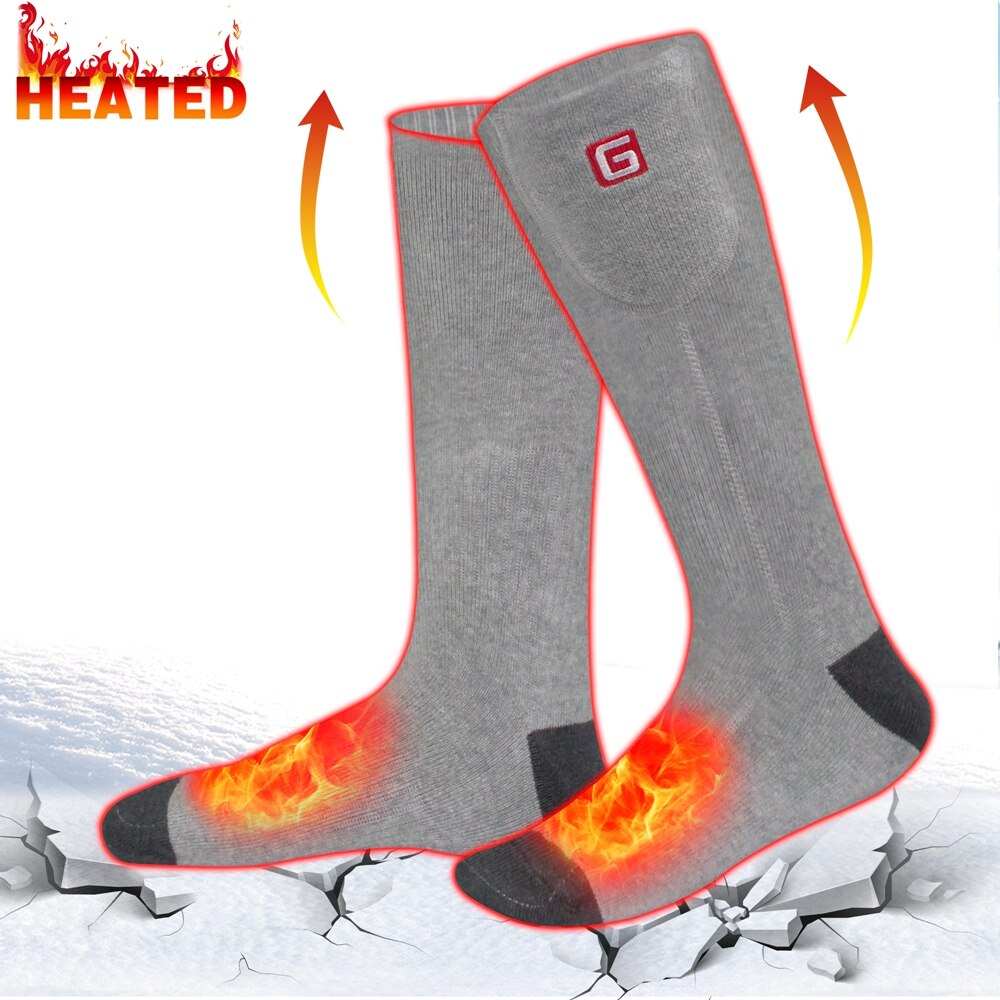 Batterivarmede sokker genopladelige til vinter varm cykling vandring skiløb udendørs sport elektriske opvarmede sokker