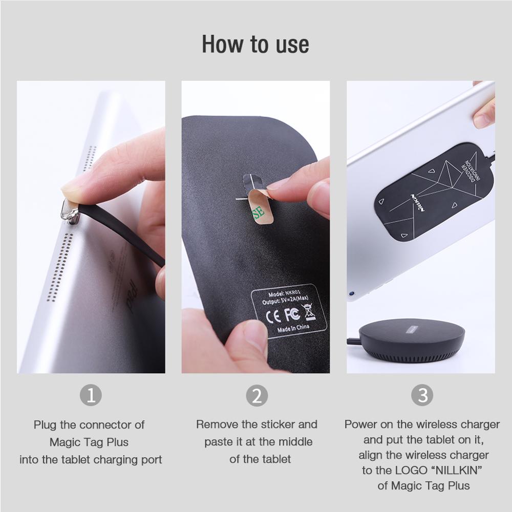 Nillkin Qi Fast Tablet Wireless Charging Stand for Apple iPad Mini 1 2 3 4 5 7.9 inch Wireless Charger+10W Charging Receiver