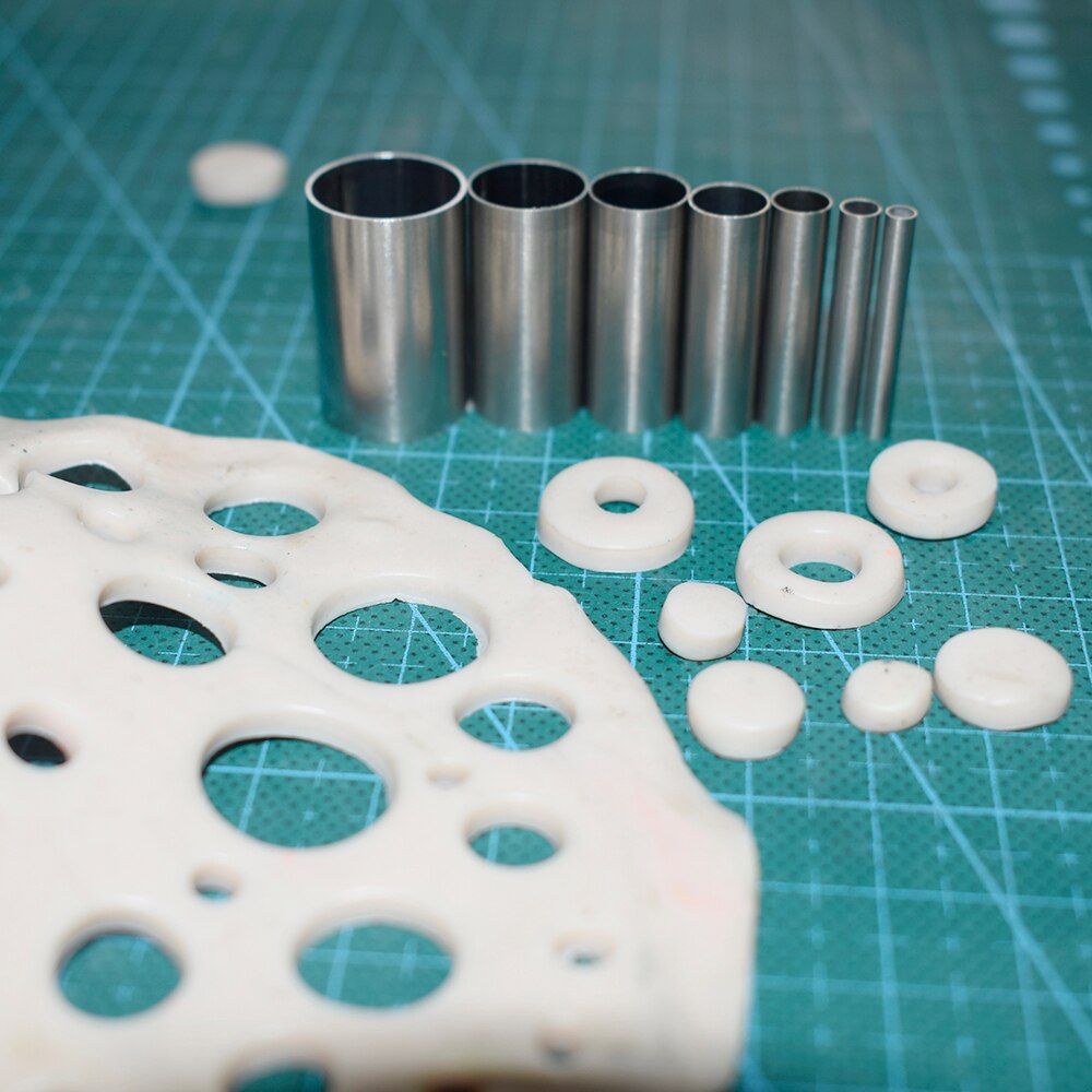 2mm-15mm 7 pcs Rvs Mini Ronde Clay Cutter DIY hollow punch Klei Ceramica Aardewerk Fimo polymeer Klei Gereedschap