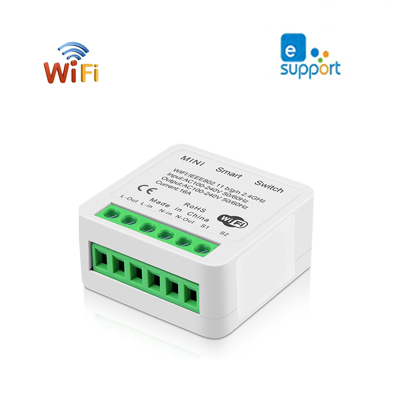 16A Tuya Ewelink Zigbee WIFI Mini Clever Lichtschalter DIY 2-Wege-Fernbedienungsschalter mit Alexa Alice Google Heimat Clever Leben: Grün