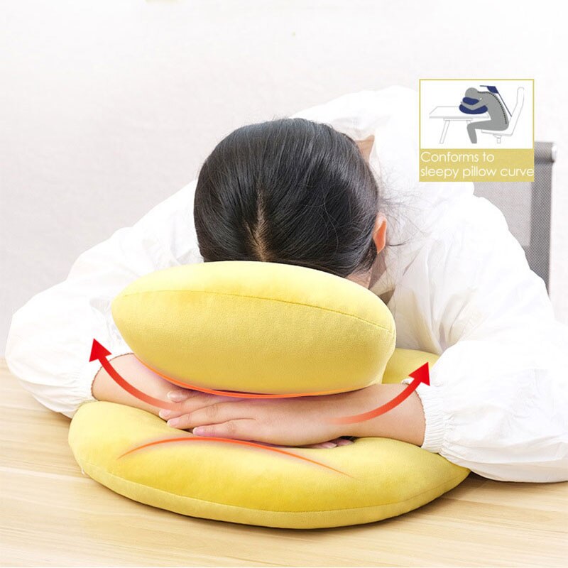 Almohada de espuma con memoria en forma de octopu-puff, almohada de escritorio para siesta, cojín para soporte de cuello, reposacabezas, viaje con reposabrazos, almohada para dormir de oficina