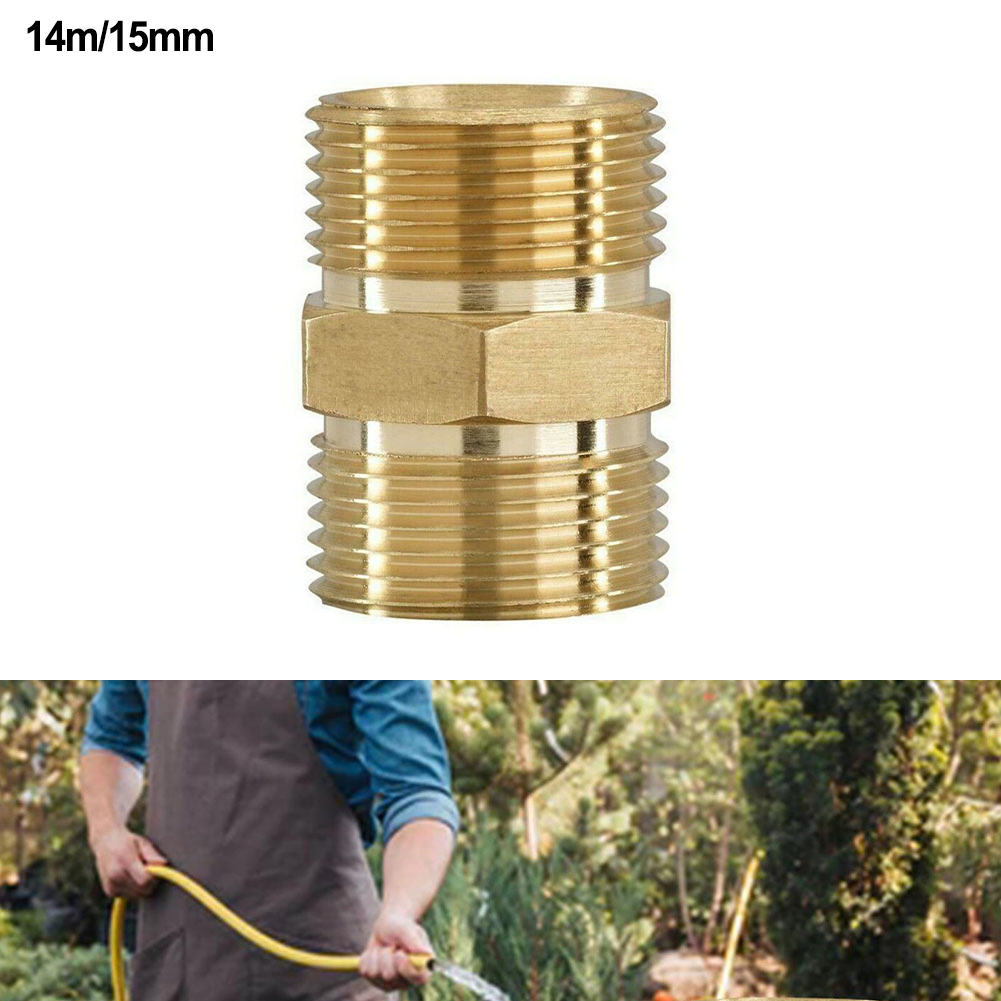 M22/15mm Of M22/14mm Naar Mannelijke Adapter Connector Messing Goud Power Hogedrukreiniger slang Outlet 1.5mm Pitch Quick Fitting