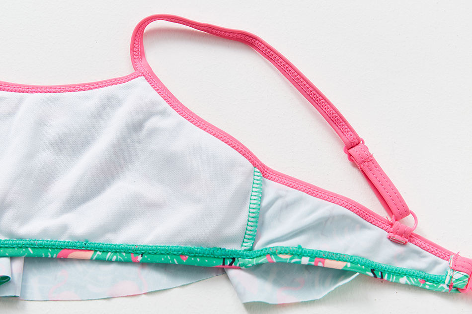 2-12 jahre Mädchen Flamingo Bikini Badeanzüge ZWEI-STÜCK Großen Volant Strand Bademode für freundlicher Mädchen Nette Bikini setzt