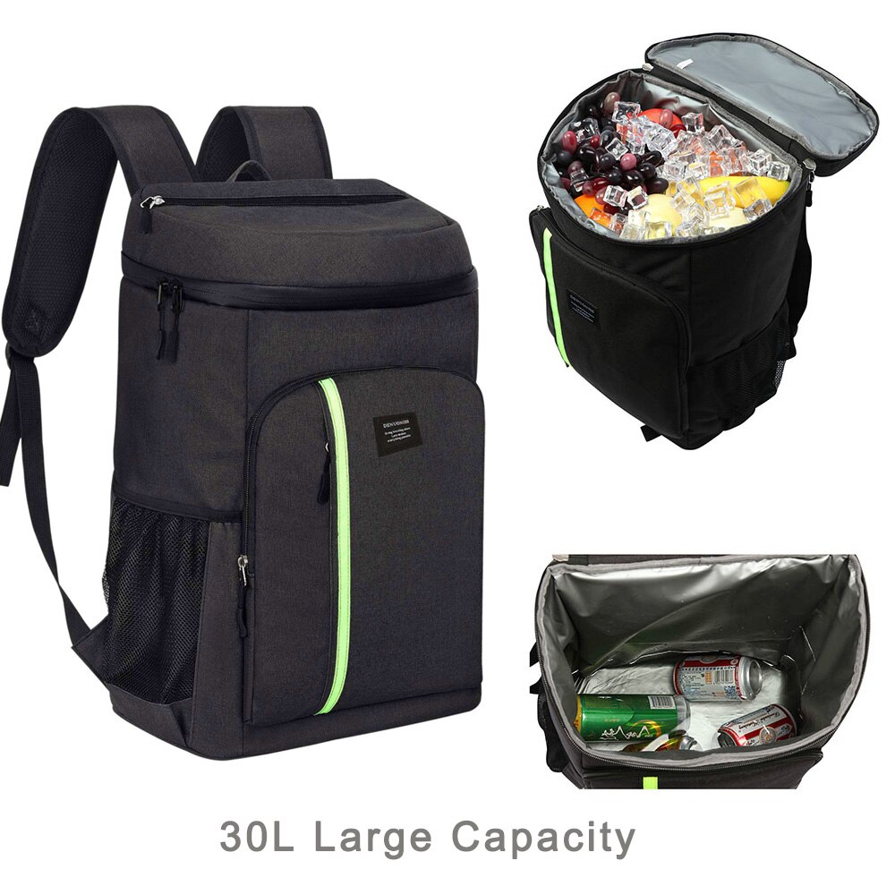 DENUONISS zaino refrigerante per isolamento notturno 30L cinturino riflettente borsa termica per uomo zaino Tourit di grande capacità