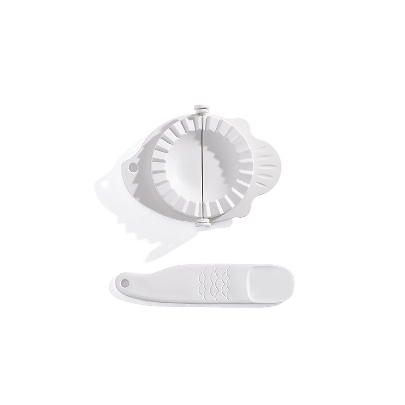 Køkken tilbehør diy dumpling forme værktøj dejen tryk dumplings jiaozi maker værktøjer wienerbrød cutter køkkenredskaber køkken gadgets: Hvid