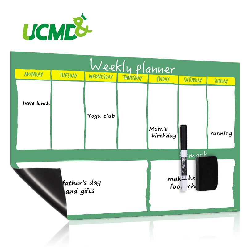 42*30cm veckoplanerare magnetisk whiteboard kontor skolkalender klistermärke raderbart kylskåp skriva ritning anslagstavla