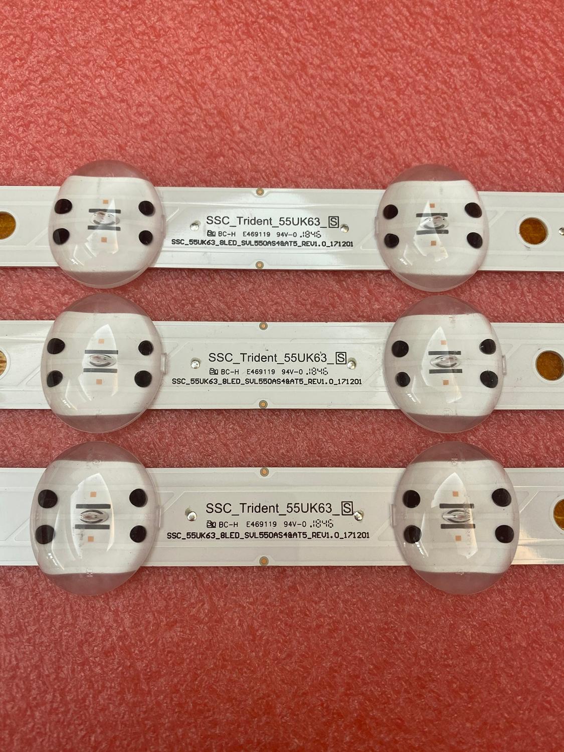 3 stk/parti ledet bar til  lg 55 uk 6450 55 uk 6360 psf 55 uk 6360 55 uk 6470 plc 55 uk 6200 pue 55 uk 6300 ssc_trefork _55 uk 63_ s svl 550 som 48 på 5