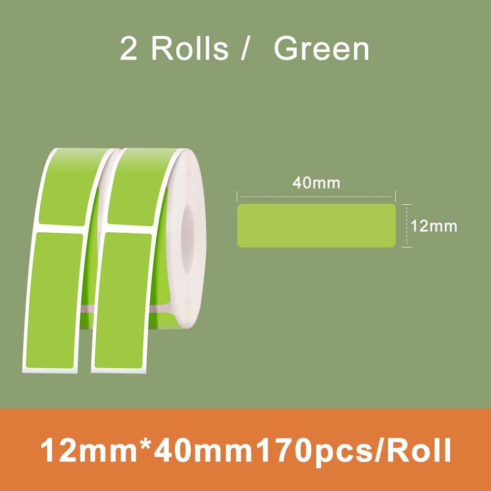 Supvan Mini Label Printer Paper Waterproof Anti-Oil Printing Label Price Label Pure Color Scratch-Resistant Label Sticker Paper: Green Label C 2