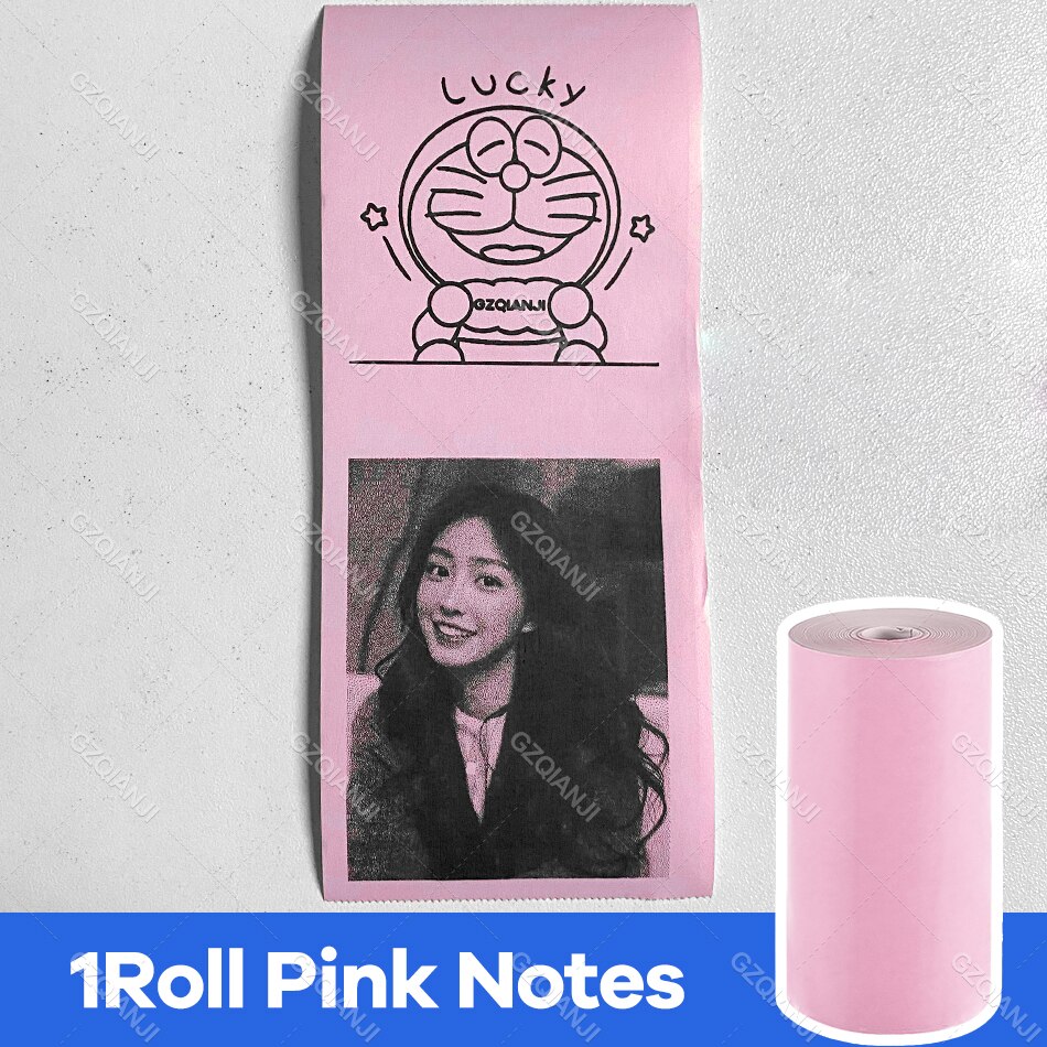 Thermal Label Printer Notes Paper Roll White Color Sticker for Photo Printer 57*30mm Peripage A6 A8 Paperang P1 P2 Poooli Print: 1 Pink Notes