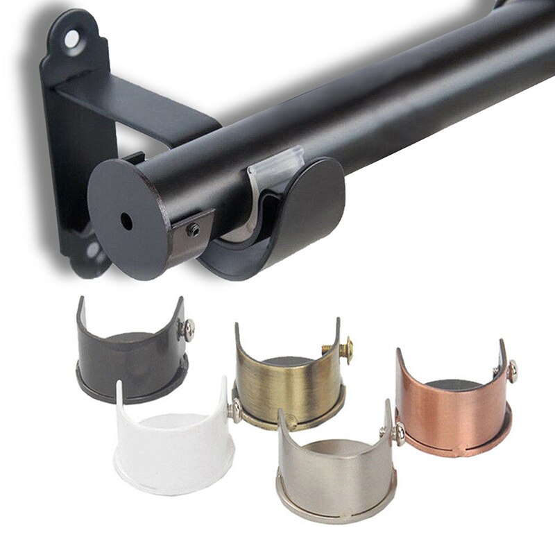 2PCS U Form Regal Unterstützung Halterung Dusche Vorhang Stange Halter 28mm Legierung Aussparung Seite Halterung Vorhang Stange Wand unterstützung Dekoration