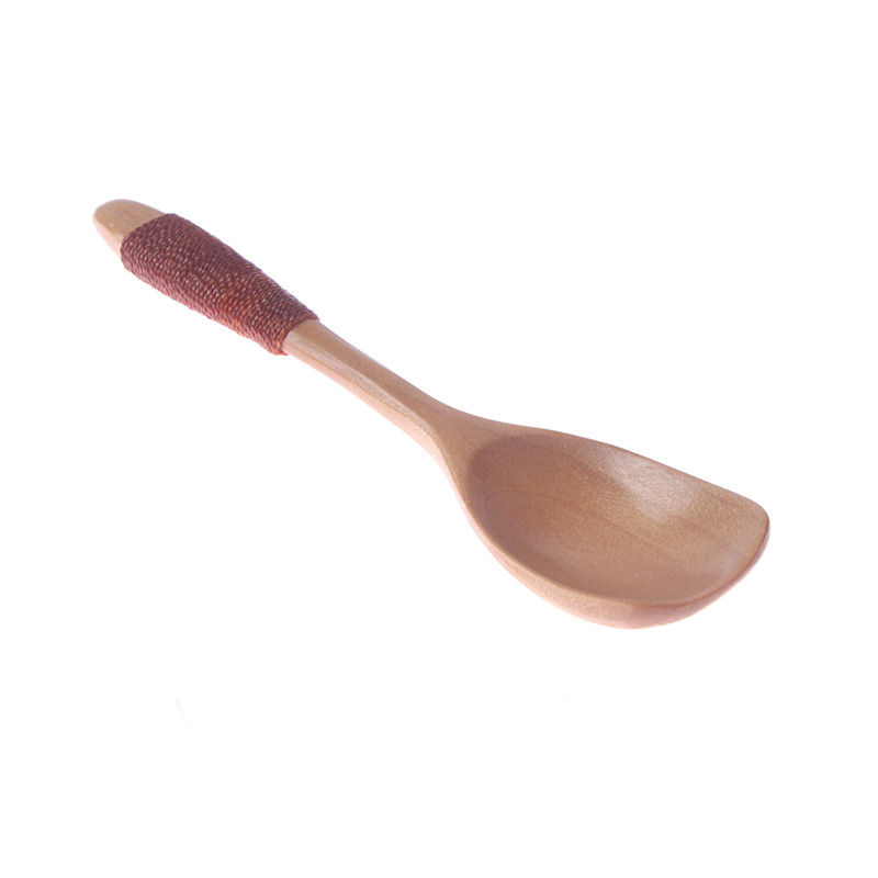 Natual Wooden Spoon Kitchen Cooking Utensils Japanese Style Soup Teaspoon Catering Cuchara De Madera Creativa: E- 8x3.5cm