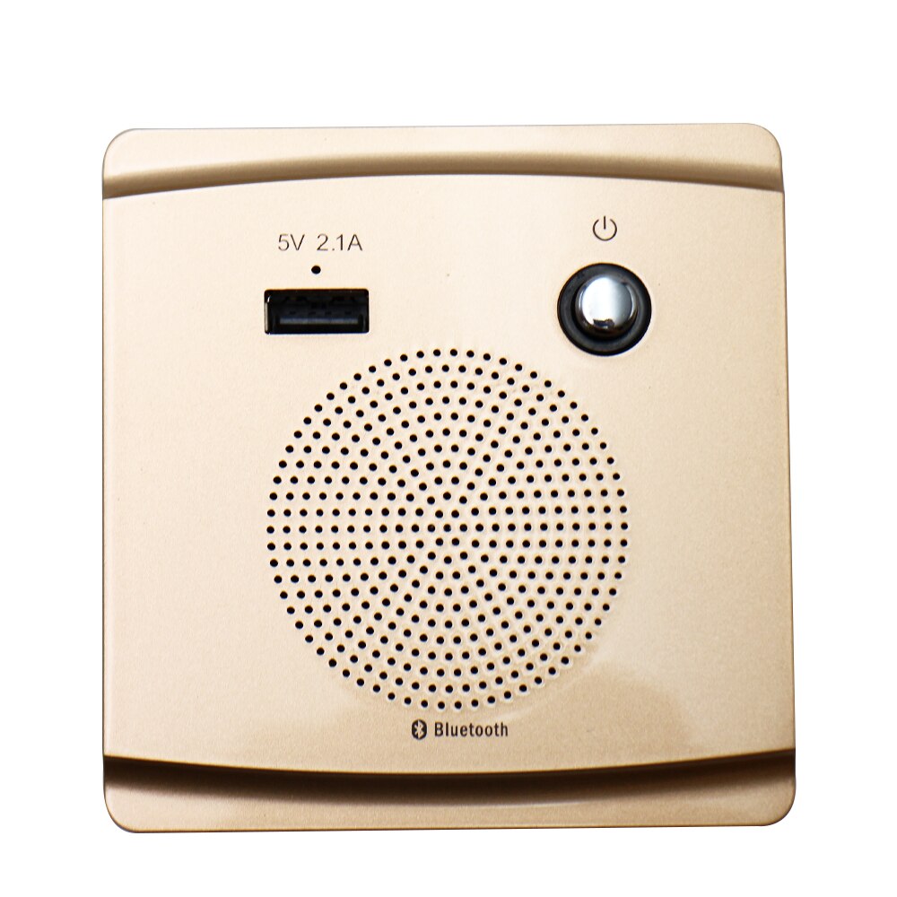 Smart Socket Bluetooth Speaker 5V 2.1A Usb-poort Opladen Mount Speaker Hifi Muziekspeler: Gold