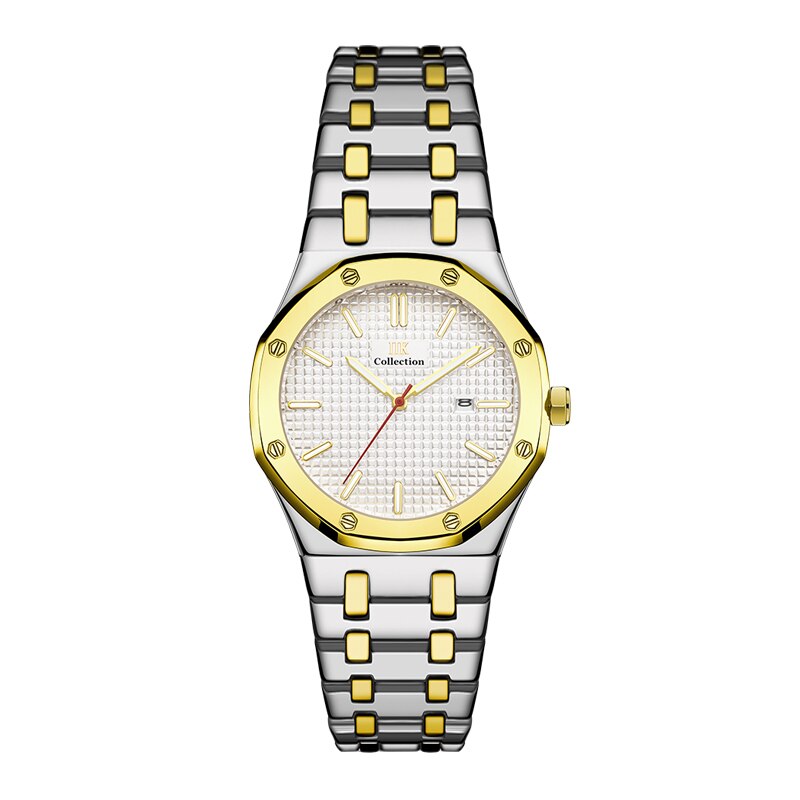 Trend Man Kalender Zakelijke Roestvrij Stalen Band Waterdicht Noctilucent Quartz Liefhebbers Horloge: AL7