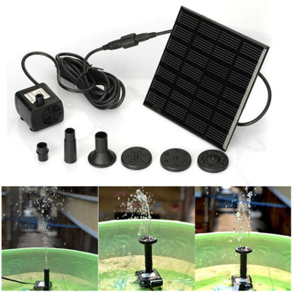 Mini bombas de fuente de Baño de aves con energía Solar, Kit de Panel Solar, bombas de agua para exteriores, bombas de riego para estanque, piscina, jardín