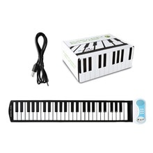 37 tangenter roll up bærbart elektronisk keyboard klaver fleksibelt børn klaver keyboard med højttaler til begyndere drenge piger blå