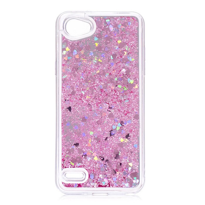 Dynamische Vloeibare Drijfzand Glitter Telefoon Case Voor LG Q6 Spiegel Case Back Cover Voor LG Q6A Q6 Alpha M700 Q6 Plus X600 Case 5.5": Pink