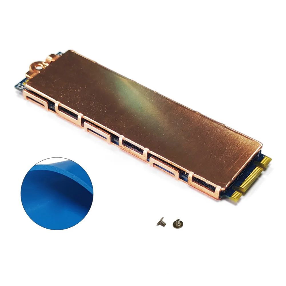 Koperen Ssd Koeler Met Thermische Siliconen Pad Metaal Ssd Koeling Koellichaam Vervanging Onderdelen Enkele/Dubbelzijdige Laptop Accessoires: Dark Blue