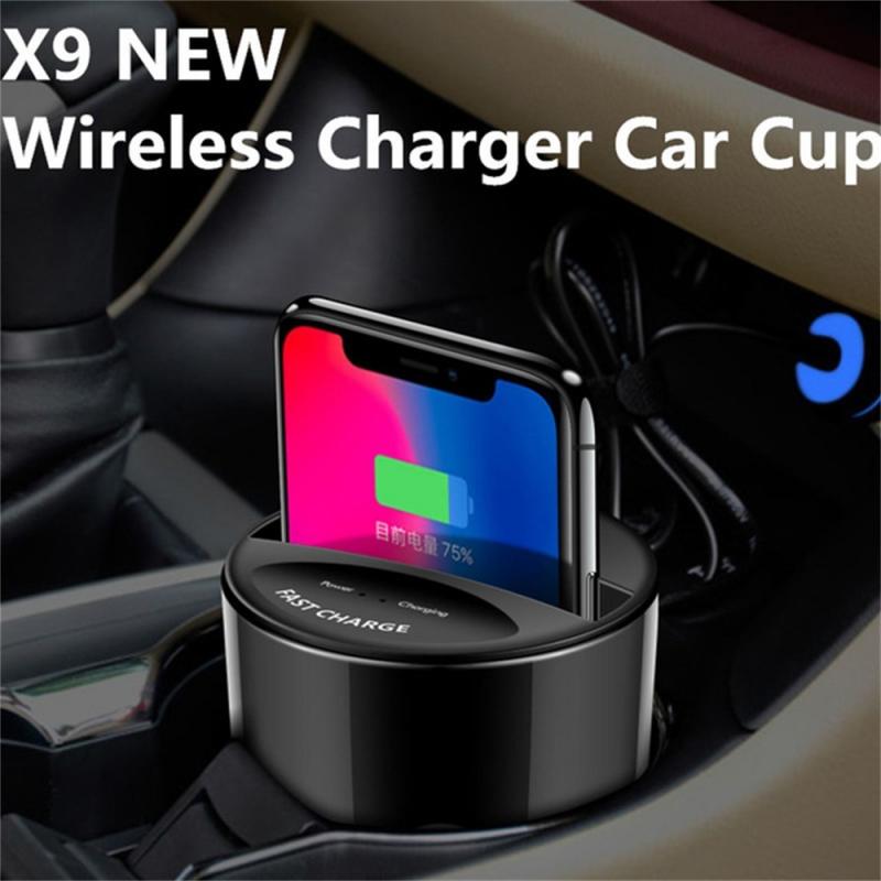 Tasse de voiture de Chargeur Sans Fil Avec Sortie USB QI Sans Fil Chargeur de Voiture Support Pour Téléphone Chargeur De Téléphone Portable Chargeurs Téléphones