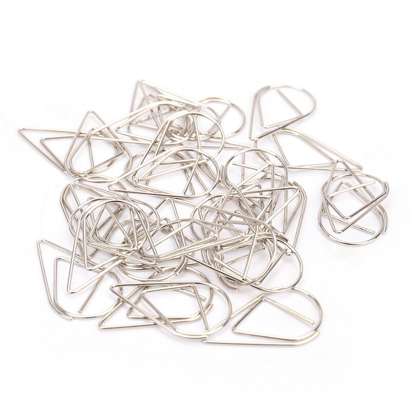 Lot de 30 trombones en métal en forme de feuille de couleur or et argent, kawaii, mignon, marque-page, papeterie scolaire et de bureau: Argent