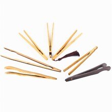 1Pcs Bamboo Wood Food Toast Salad Tongs Toaster Bacon Sugar Ice Tea Tong Clip For Cooking Baking Barbecue Accessories