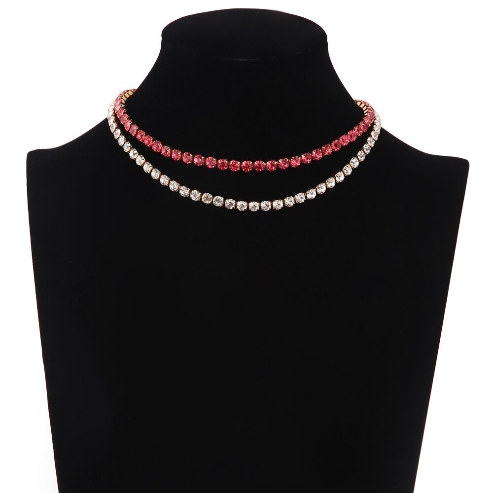 Luxury Bling Bling Crystal Rhinestone Choker Necklace For Women Jewellery Statement Luxury Collares Jewelry