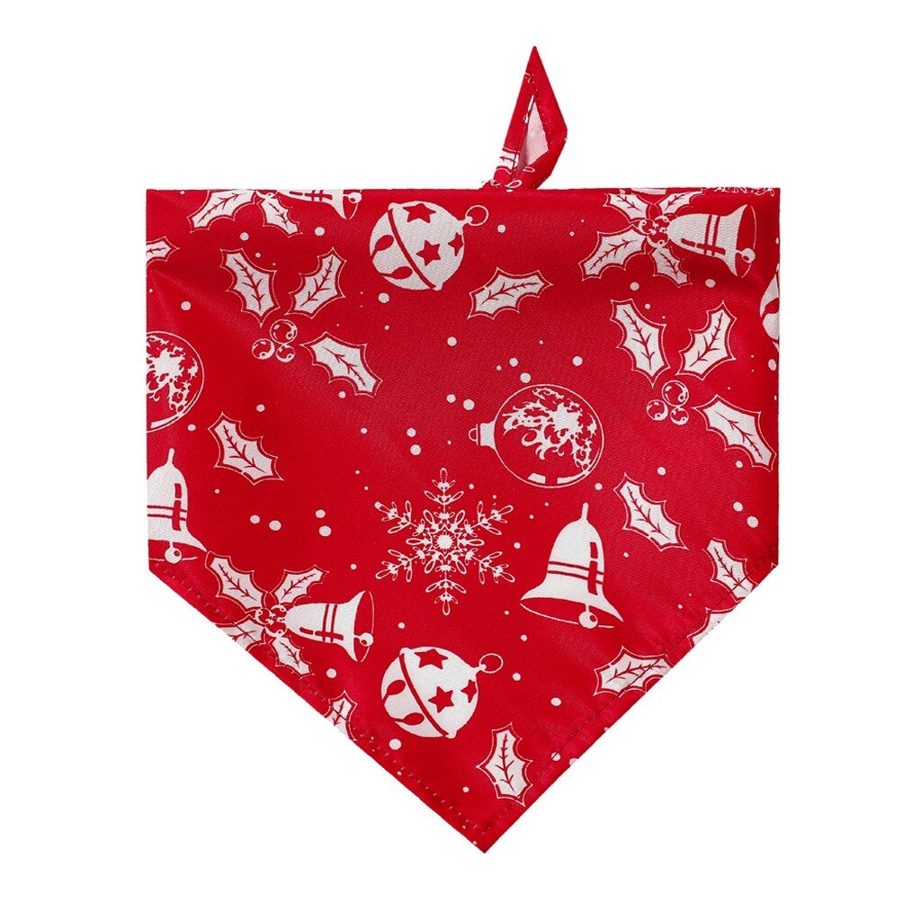 Noël animal de compagnie foulard salive serviette rouge vert Santa renne rayé de noël bavoirs écharpe collier pour petits grands chiens #3