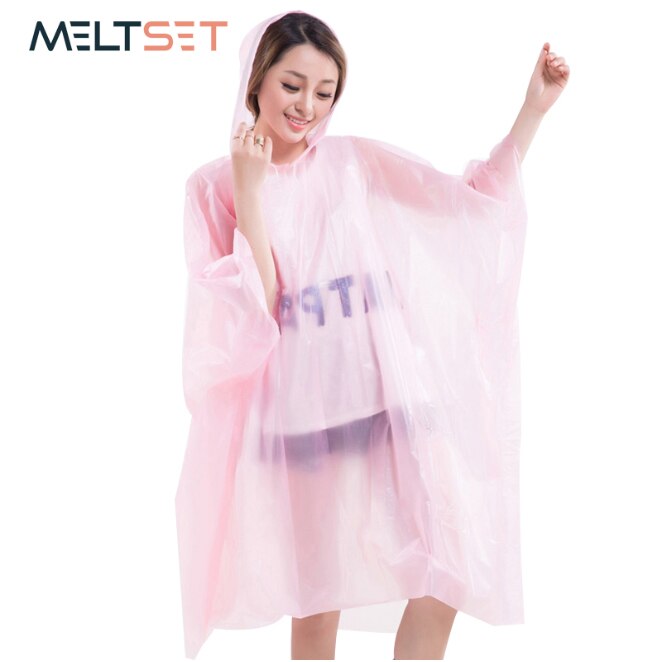 Poncho de lluvia para mujer, capa de lluvia para bicicleta, Poncho impermeable para acampar, con capucha, capa de lluvia transparente, ropa para la lluvia para motocicleta: pink