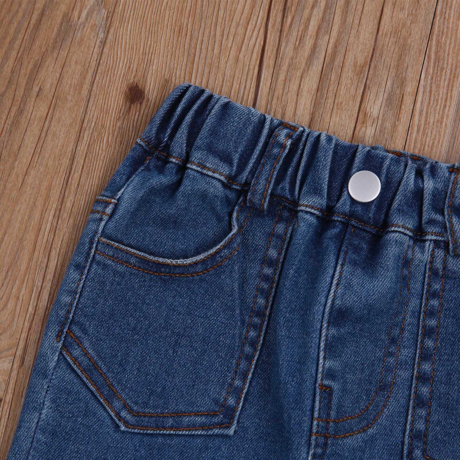 Baby Girls/Boys Elastic Pencil Denim Jeans, Simple and Loose Stretch Long Pants for All Year Round Wear 1-6T