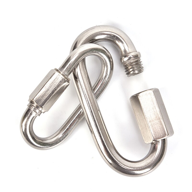 Stainless Steel Screw Lock Climbing Gear Carabiner Quick Links Hook Safety Snap Hook