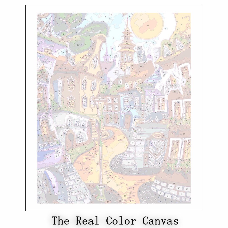 AZQSD Paint By Numbers For Adults House Oil Painting Art Draw By Number On Canvas Cartoon Hand Paint Kit Canvas Unframed