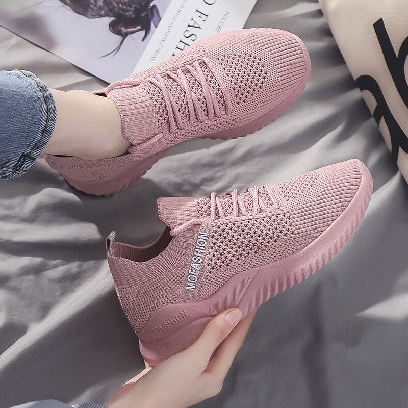 Damesneakers trend fritidssko blød bund lav damesko lette åndbare air mesh sko behagelige sko