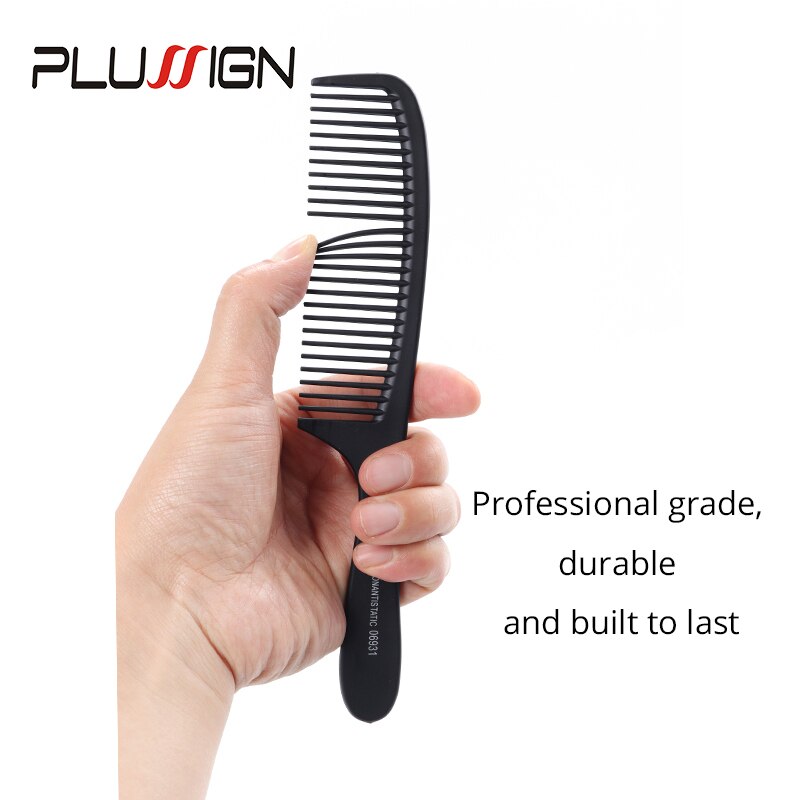 Top Friseur Pinsel Afro Kamm Schwanz Kamm Schwarz Carbon Faser Und Edelstahl Spieß Und Wärme Beständig Teasing Kamm