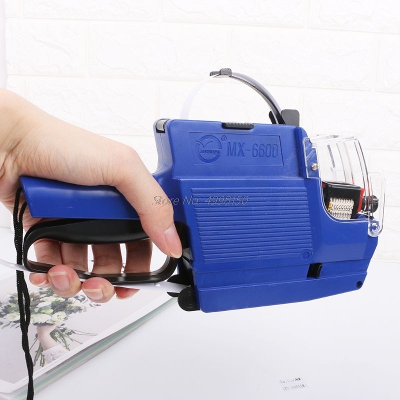10 rullar prislapp papperspåfyllningsetikett etikettetikett och dubbelrad mx -6600 etikettpistol 2 rader butiksprisetikettdisplay