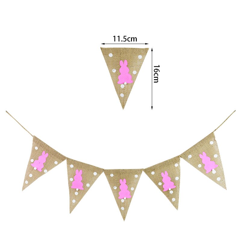 Multiple Styles Happy Easter Decor Banner Cute Easter Bunny Egg Paper Garland For Home Hanging Bunting Easter Day Party Supplies: D02