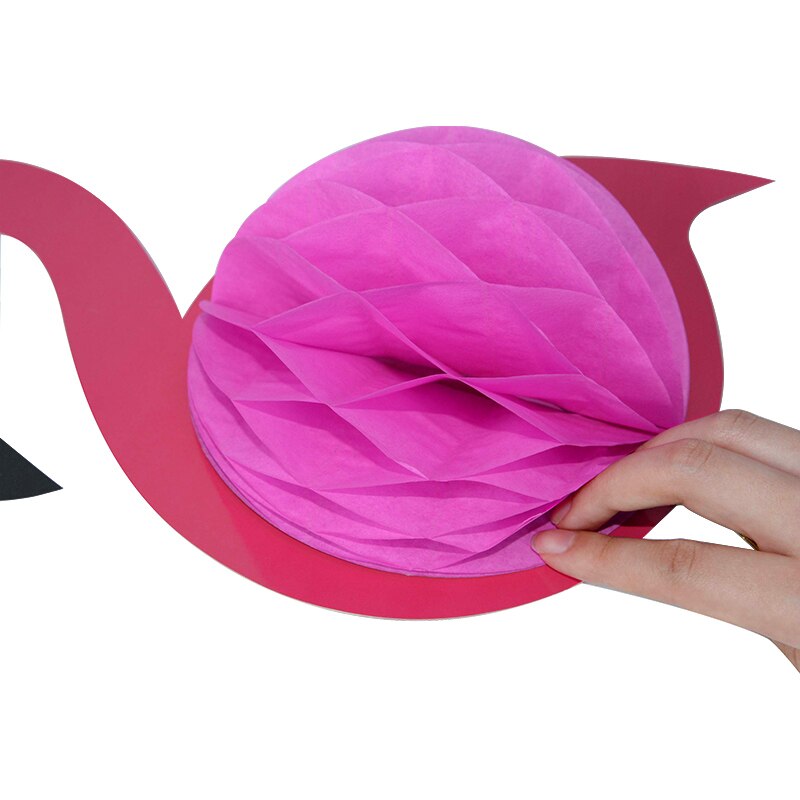 Boule en forme de flamant Rose/Rose rouge, pendentif mural suspendu, guirlandes en papier, décor de fête d&#39;anniversaire et de mariage, 3 pièces