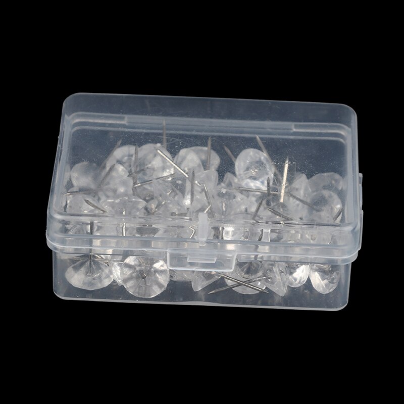 50pcs/box Water Droplets Diamond Pin Thumbtack Crystal Head Push Board Pins Cork Board Message Map Nail
